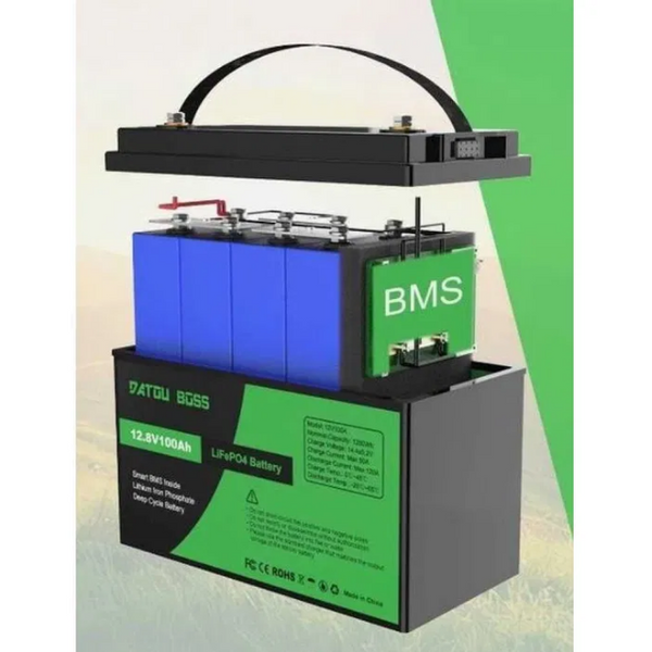 Акумулятор LiFePO4 Datouboss 12V 100Ah 1280Wh з BMS для інвертора та ДБЖ D-1580 фото