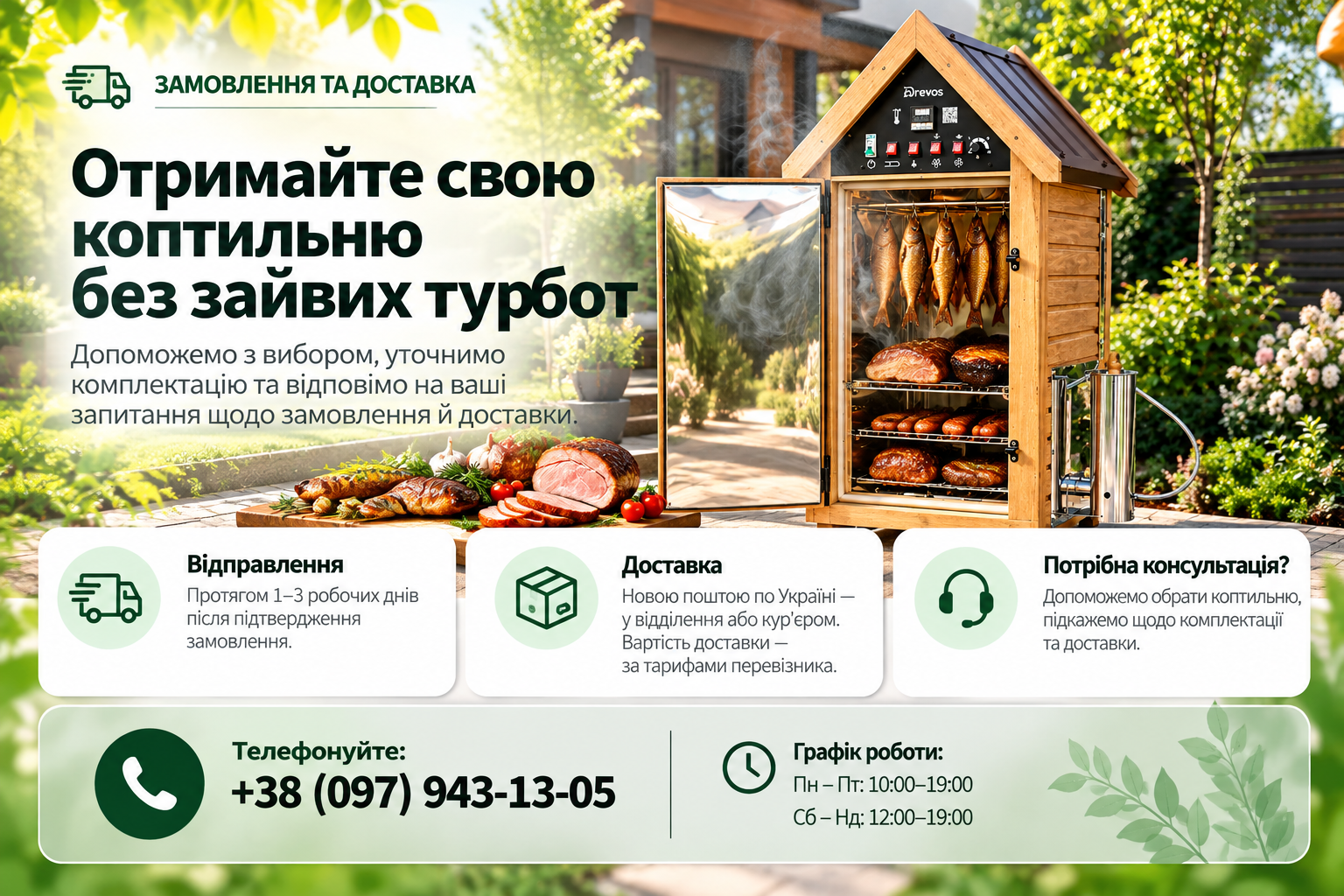 Замовлення та доставка коптильні